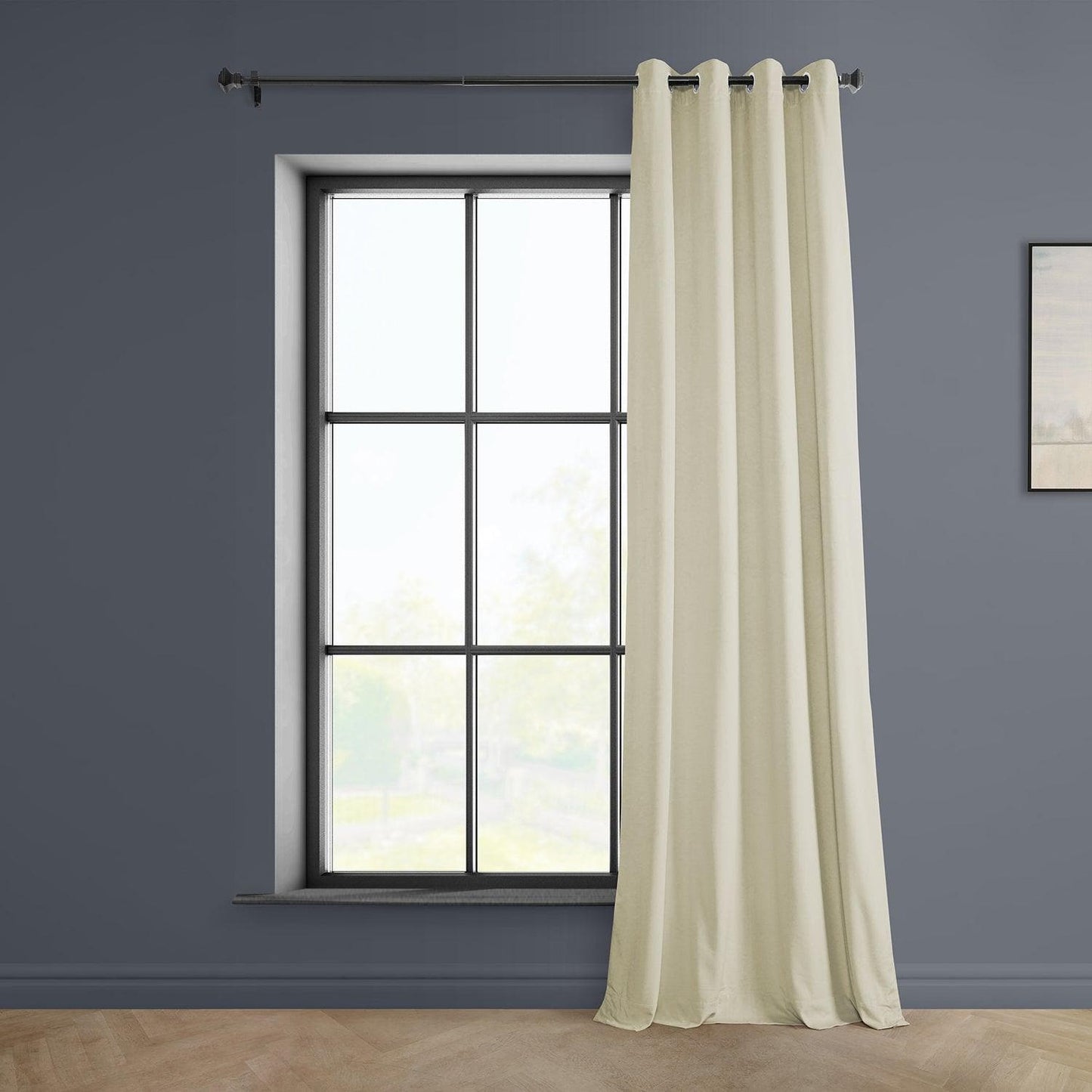 Au Lait Crème Grommet Heritage Plush Velvet Curtain - HalfPriceDrapes.com