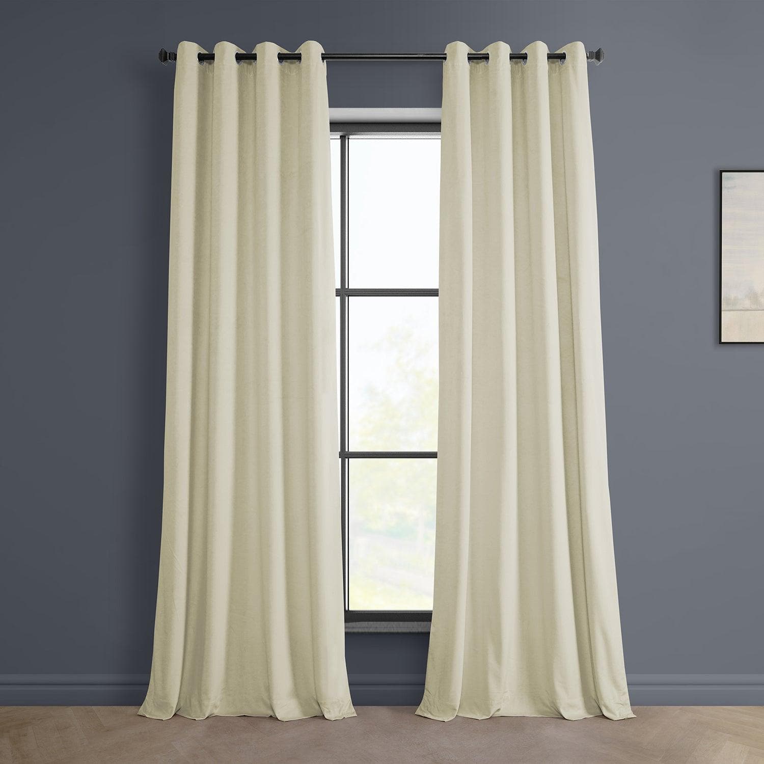 Au Lait Crème Grommet Heritage Plush Velvet Curtain - HalfPriceDrapes.com