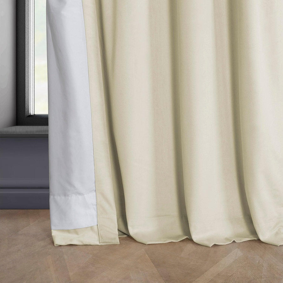 Au Lait Crème Grommet Heritage Plush Velvet Curtain - HalfPriceDrapes.com