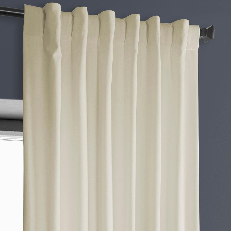 Au Lait Crème Heritage Plush Velvet Curtain - HalfPriceDrapes.com