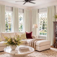 Au Lait Crème Heritage Plush Velvet Room Darkening Curtain