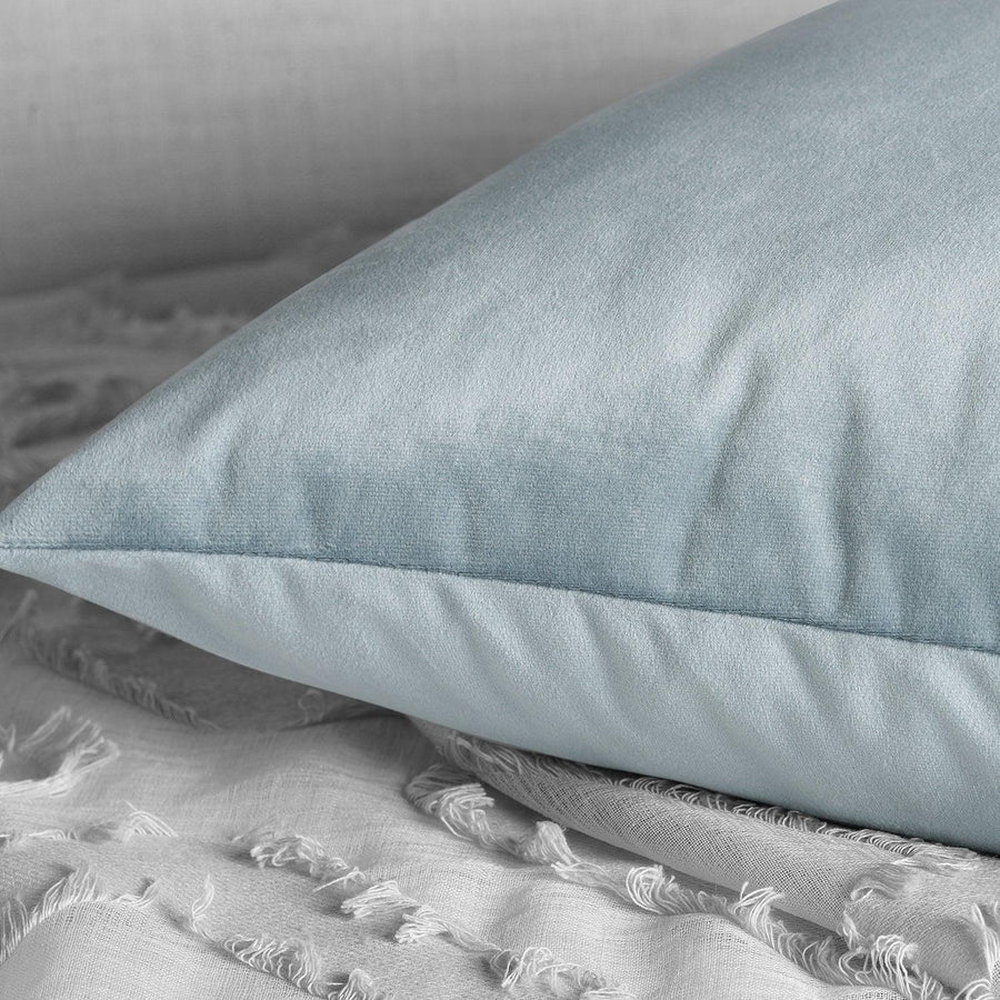 Aquarius Blue Heritage Plush Velvet Cushion Covers - Pair - HalfPriceDrapes.com