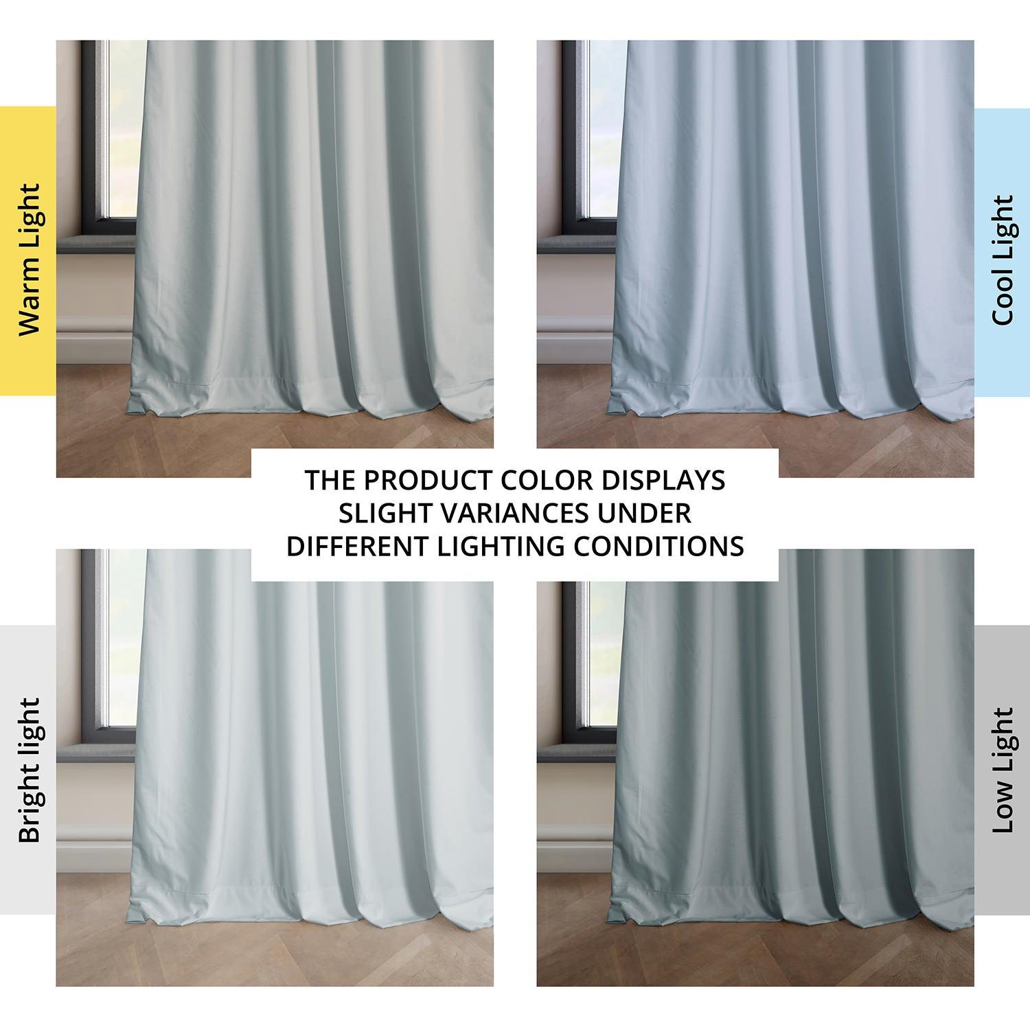 Aquarius Blue Heritage Plush Velvet Room Darkening Curtain - HalfPriceDrapes.com