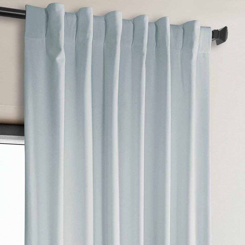 Aquarius Blue Heritage Plush Velvet Room Darkening Curtain - HalfPriceDrapes.com