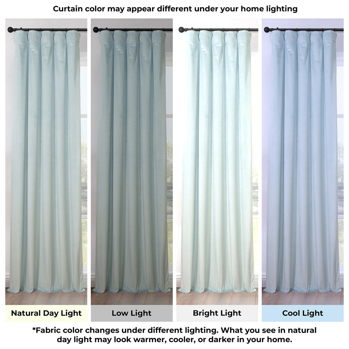 Aquarius Blue Heritage Plush Velvet Room Darkening Curtain