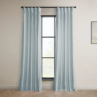 Aquarius Blue Heritage Plush Velvet Room Darkening Curtain - HalfPriceDrapes.com