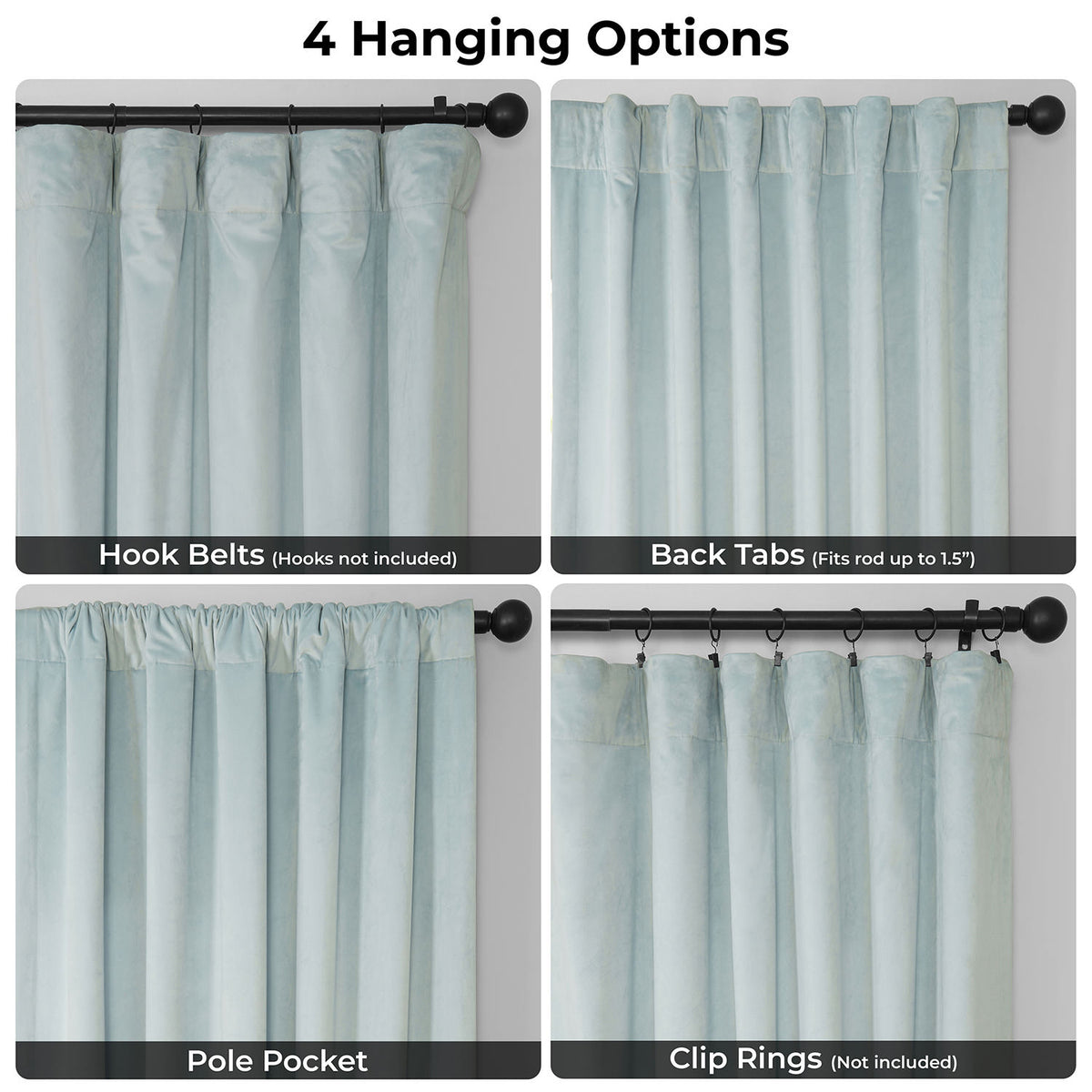 Aquarius Blue Heritage Plush Velvet Room Darkening Curtain