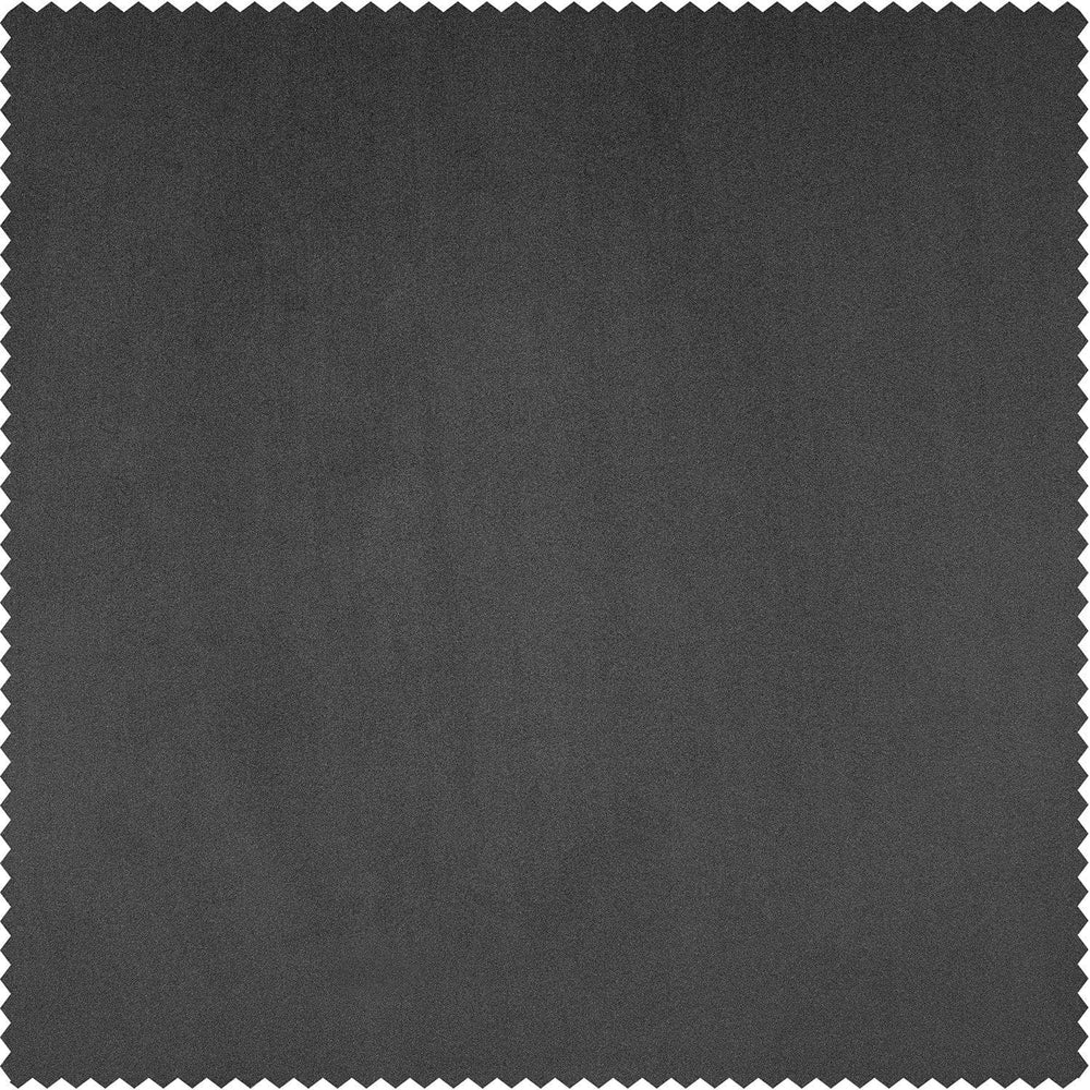 Pepper Grey Heritage Plush Velvet Custom Curtain - HalfPriceDrapes.com