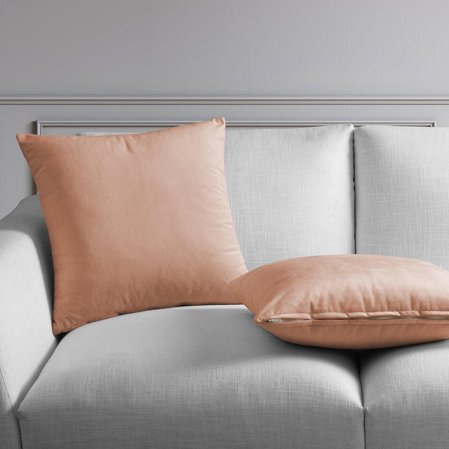 Peach Blossom Heritage Plush Velvet Cushion Covers - Pair - HalfPriceDrapes.com