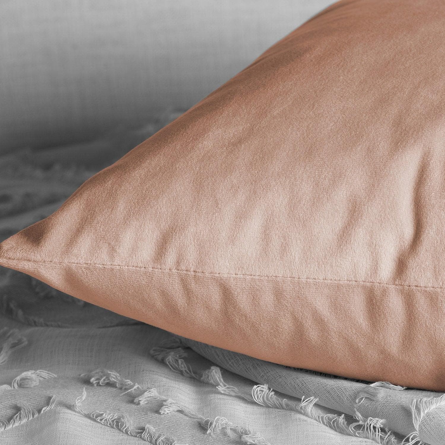 Peach Blossom Heritage Plush Velvet Cushion Covers - Pair - HalfPriceDrapes.com