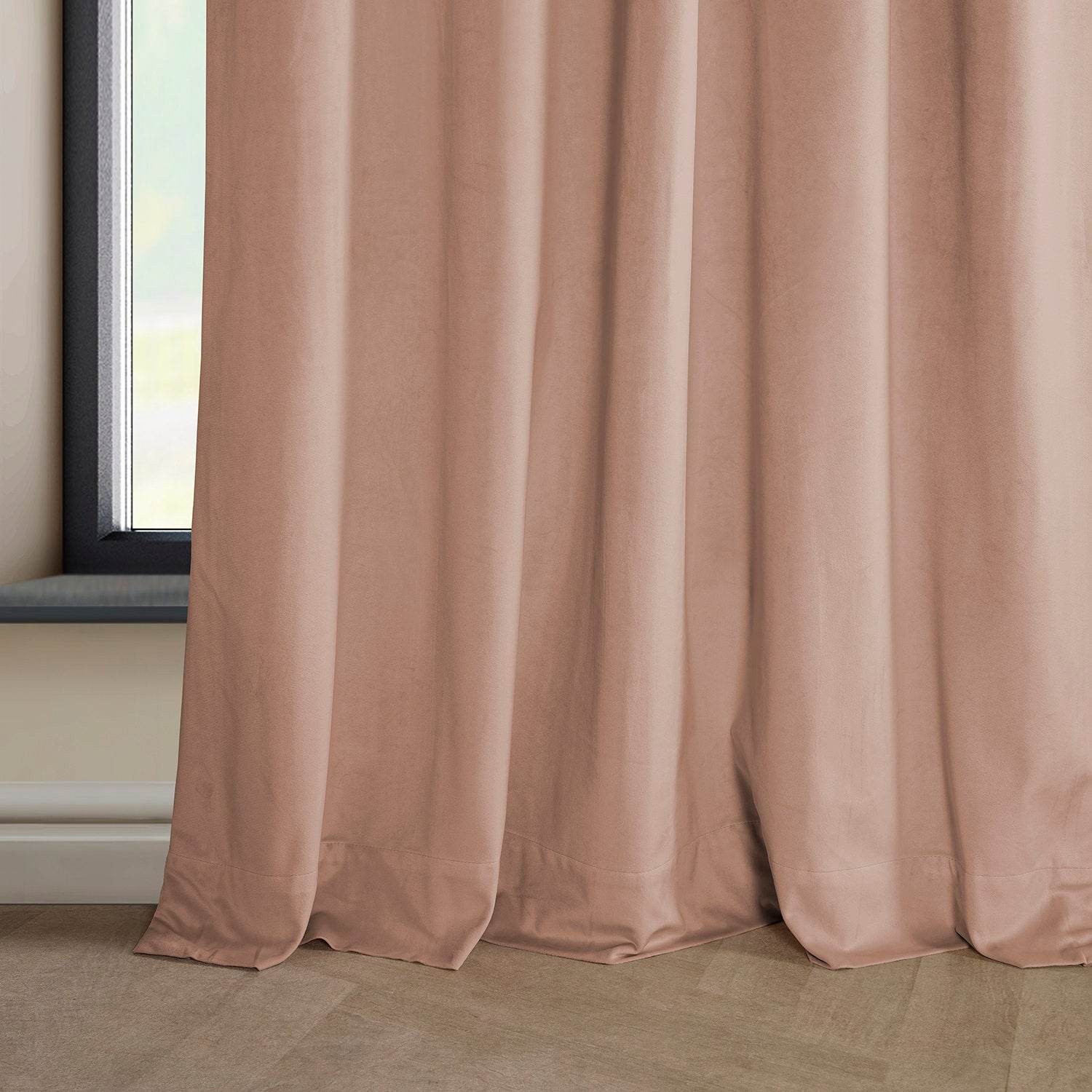 Peach Blossom Heritage Plush Velvet Custom Curtain