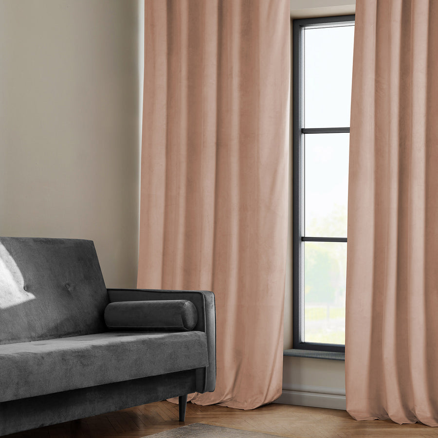 Peach Blossom Heritage Plush Velvet Custom Curtain