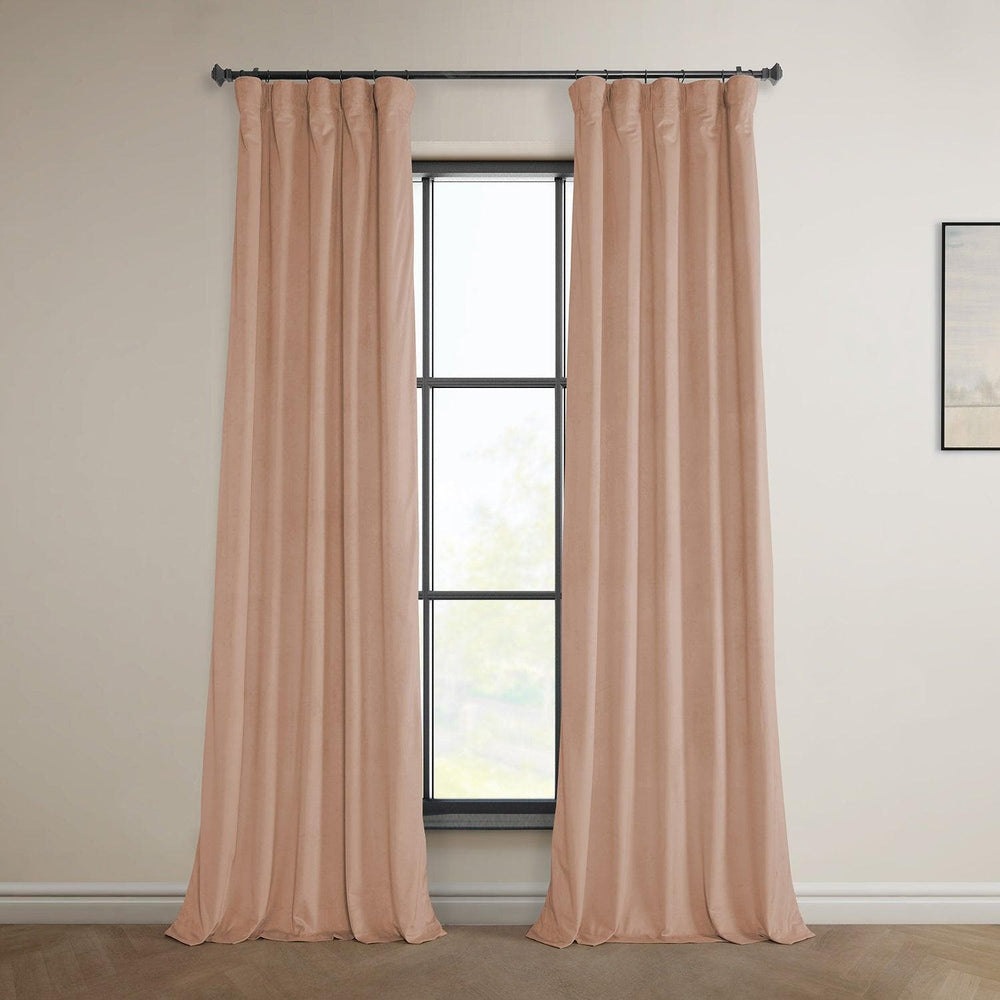 Peach Blossom Heritage Plush Velvet Curtain - HalfPriceDrapes.com