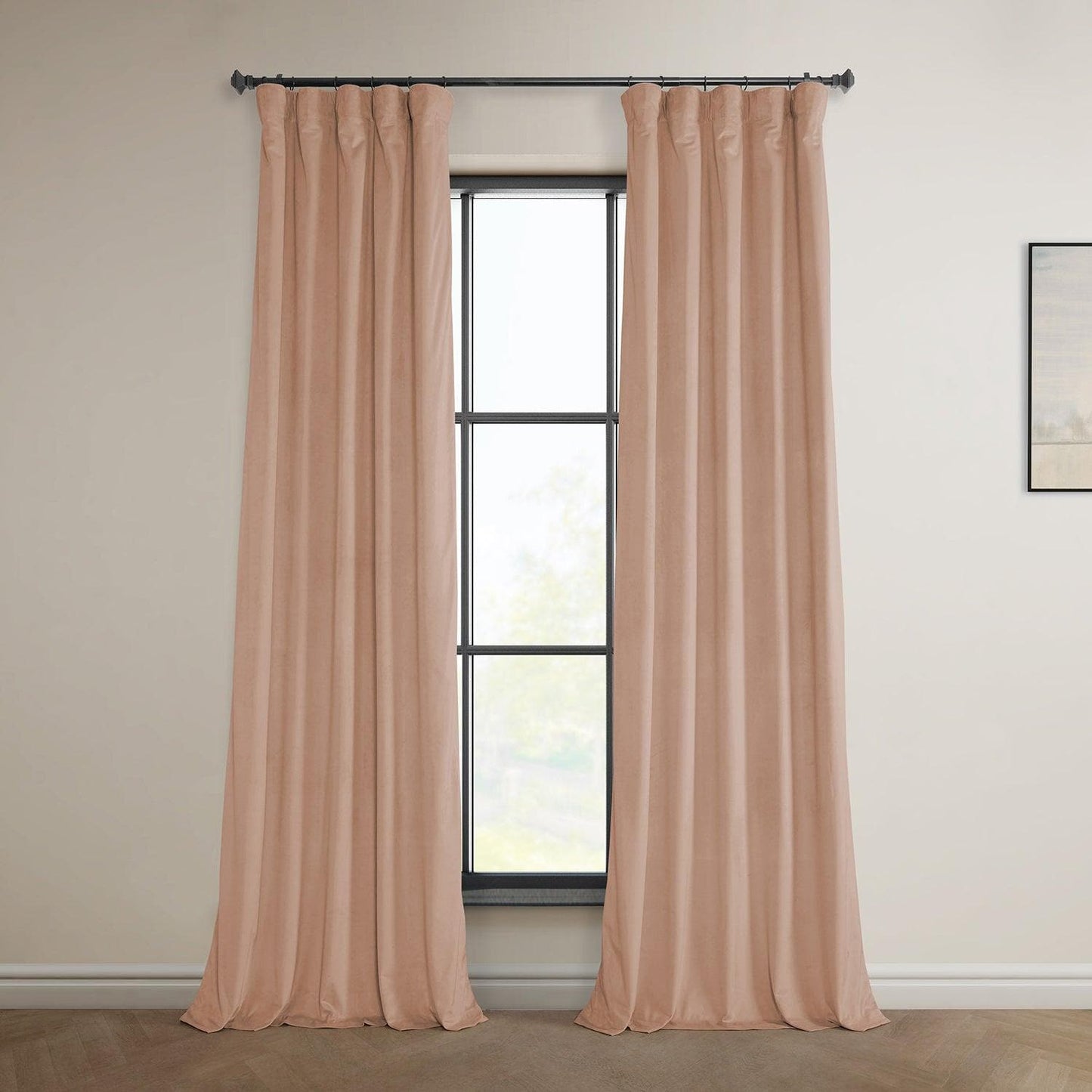 Peach Blossom Heritage Plush Velvet Curtain - HalfPriceDrapes.com