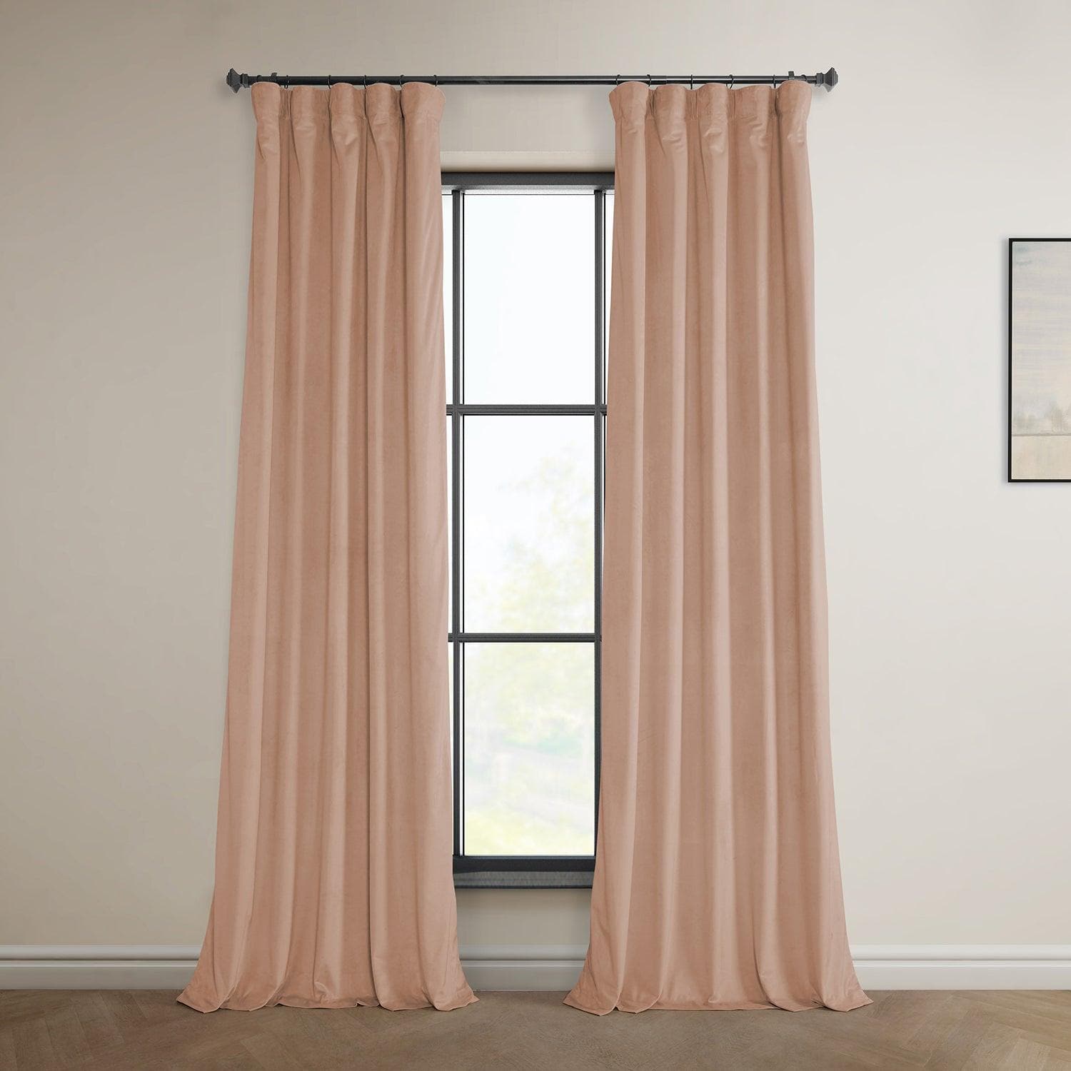 Peach Blossom Heritage Plush Velvet Curtain - HalfPriceDrapes.com