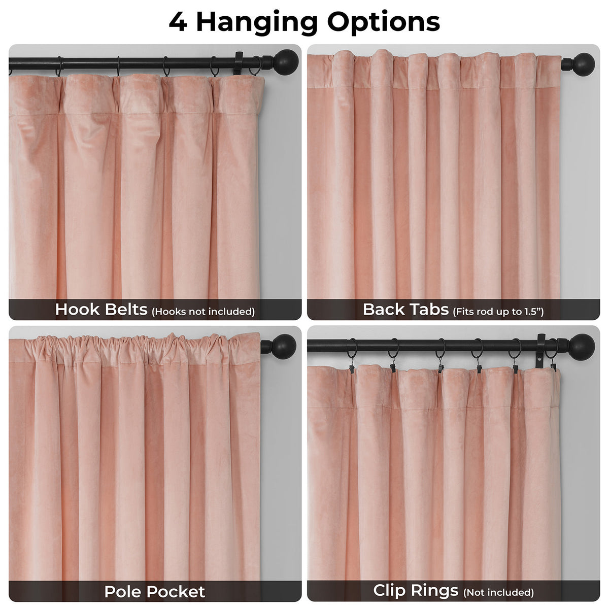 Peach Blossom Heritage Plush Velvet Room Darkening Curtain