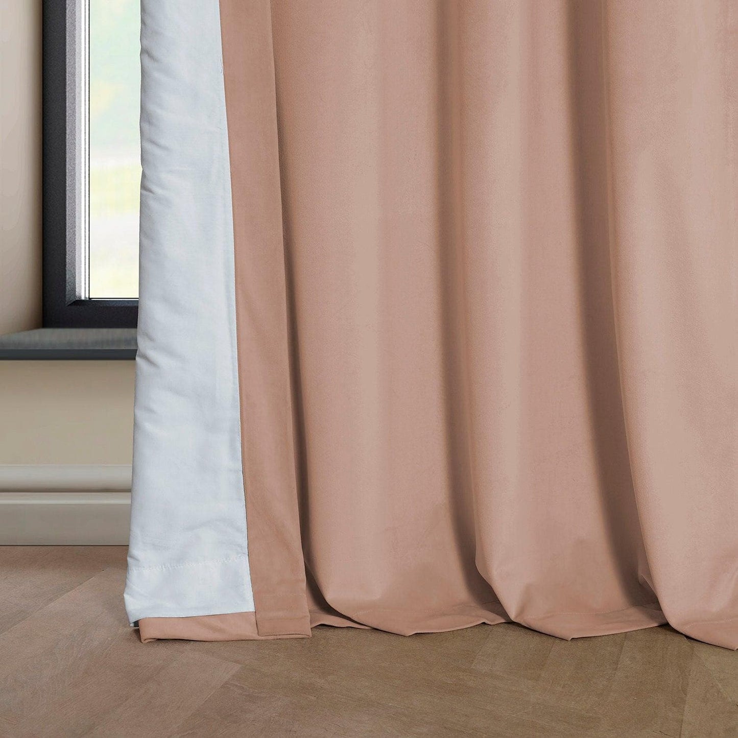 Peach Blossom Heritage Plush Velvet Curtain - HalfPriceDrapes.com