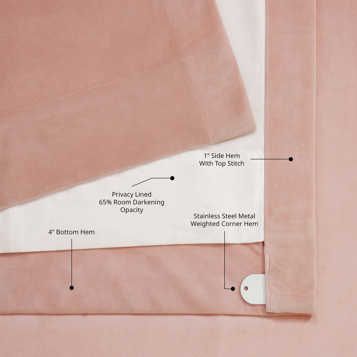 Peach Blossom Heritage Plush Velvet Room Darkening Curtain