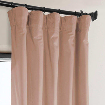 Peach Blossom Heritage Plush Velvet Curtain - HalfPriceDrapes.com