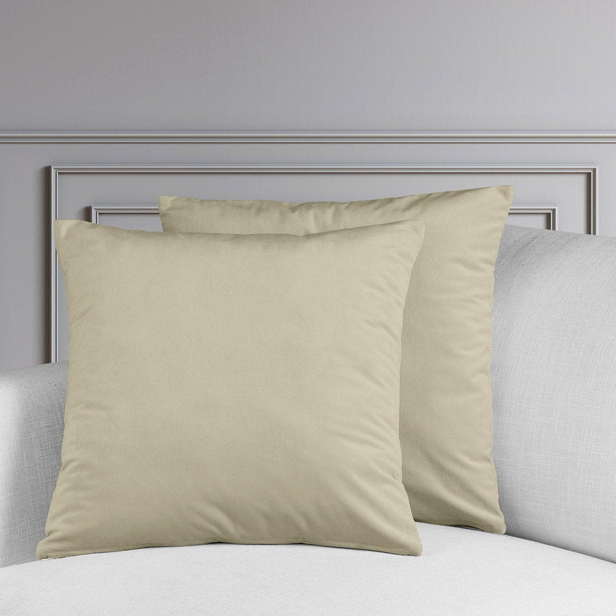 Macchiato Beige Heritage Plush Velvet Cushion Covers - Pair - HalfPriceDrapes.com
