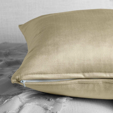Macchiato Beige Heritage Plush Velvet Cushion Covers - Pair - HalfPriceDrapes.com