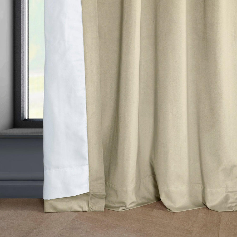 Macchiato Beige French Pleat Heritage Plush Velvet Curtain - HalfPriceDrapes.com