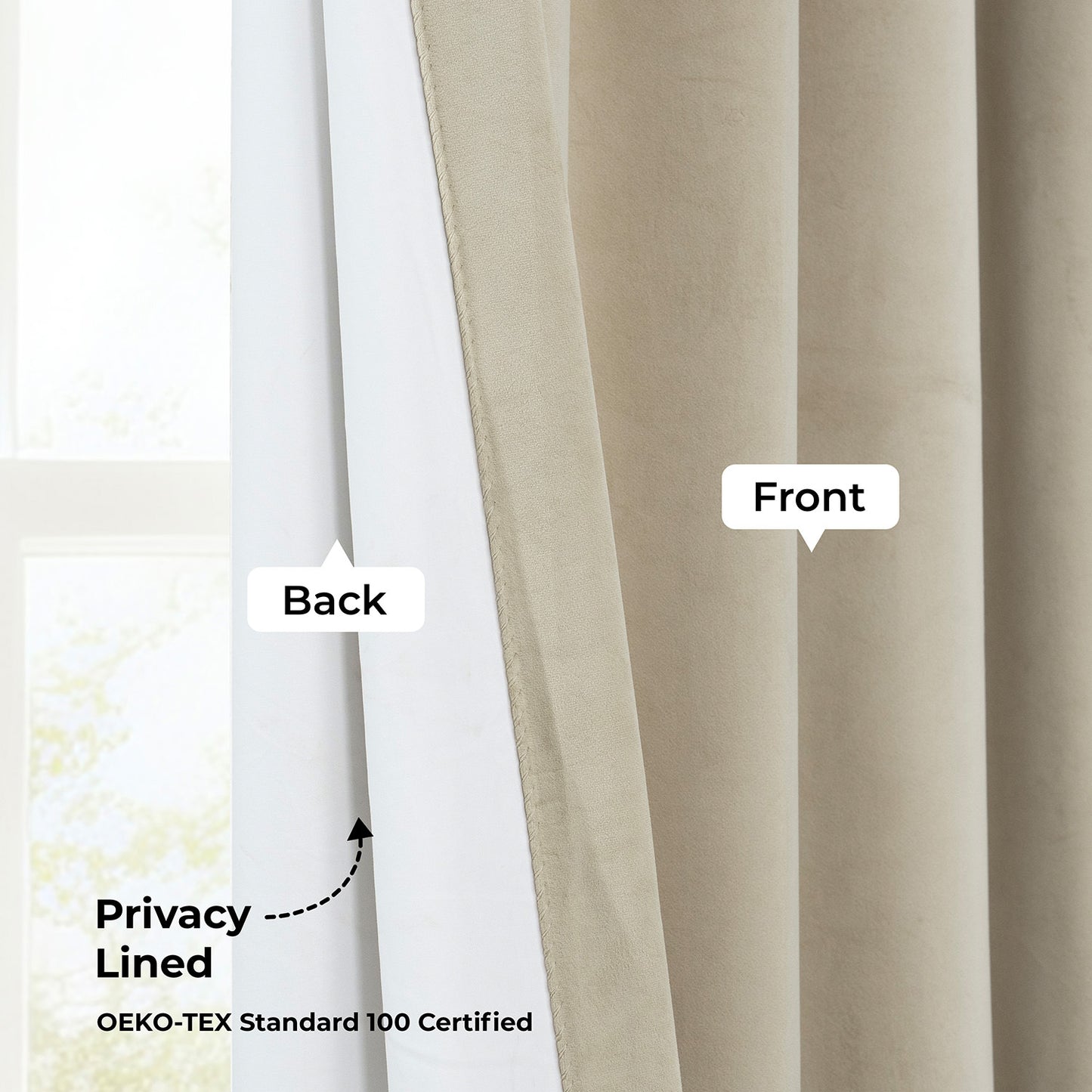 Macchiato Beige Heritage Plush Velvet Room Darkening Curtain