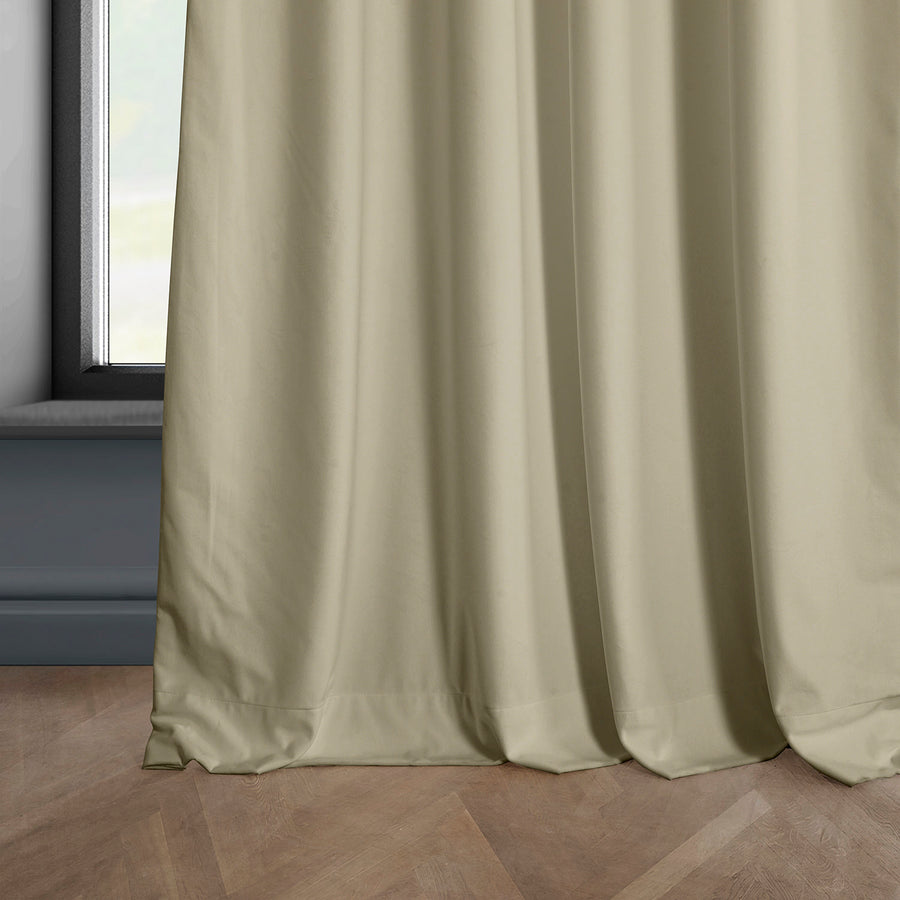 Macchiato Beige Heritage Plush Velvet Custom Curtain