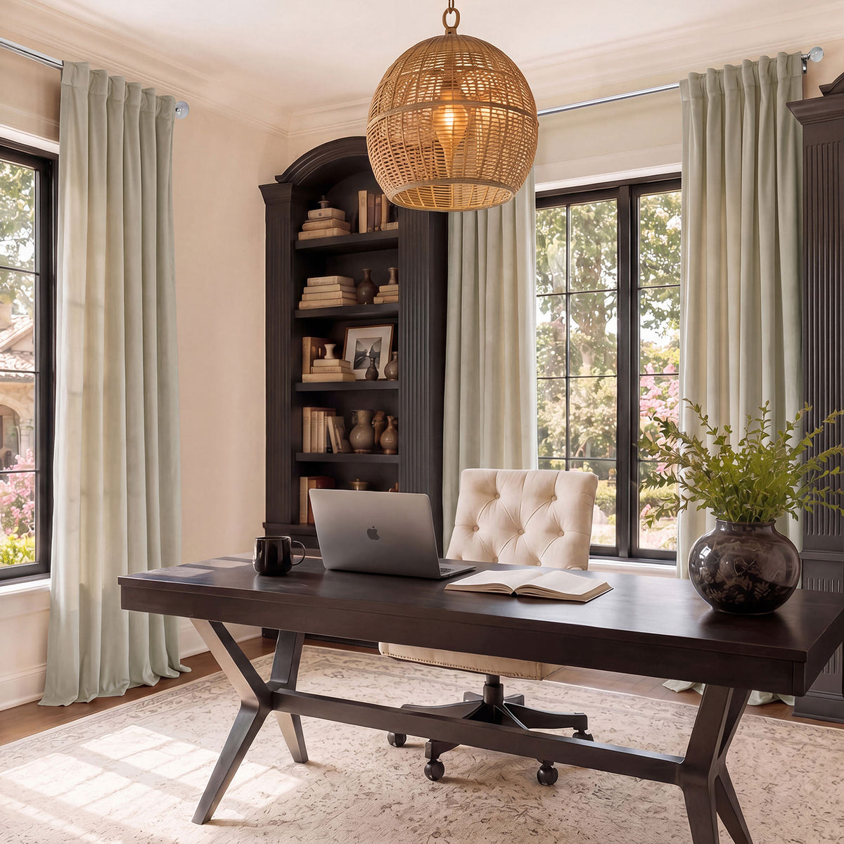 Macchiato Beige Heritage Plush Velvet Room Darkening Curtain
