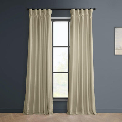 Macchiato Beige Heritage Plush Velvet Room Darkening Curtain