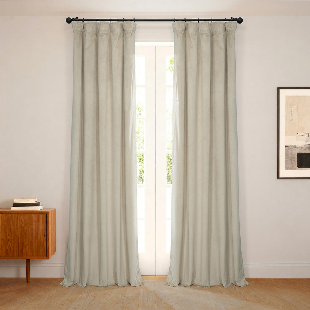 Macchiato Beige Heritage Plush Velvet Room Darkening Curtain