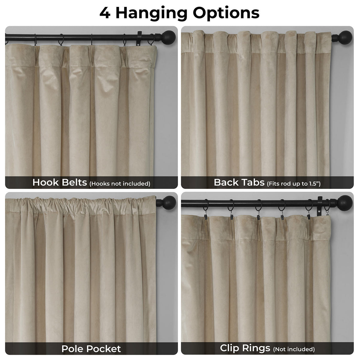 Macchiato Beige Heritage Plush Velvet Room Darkening Curtain