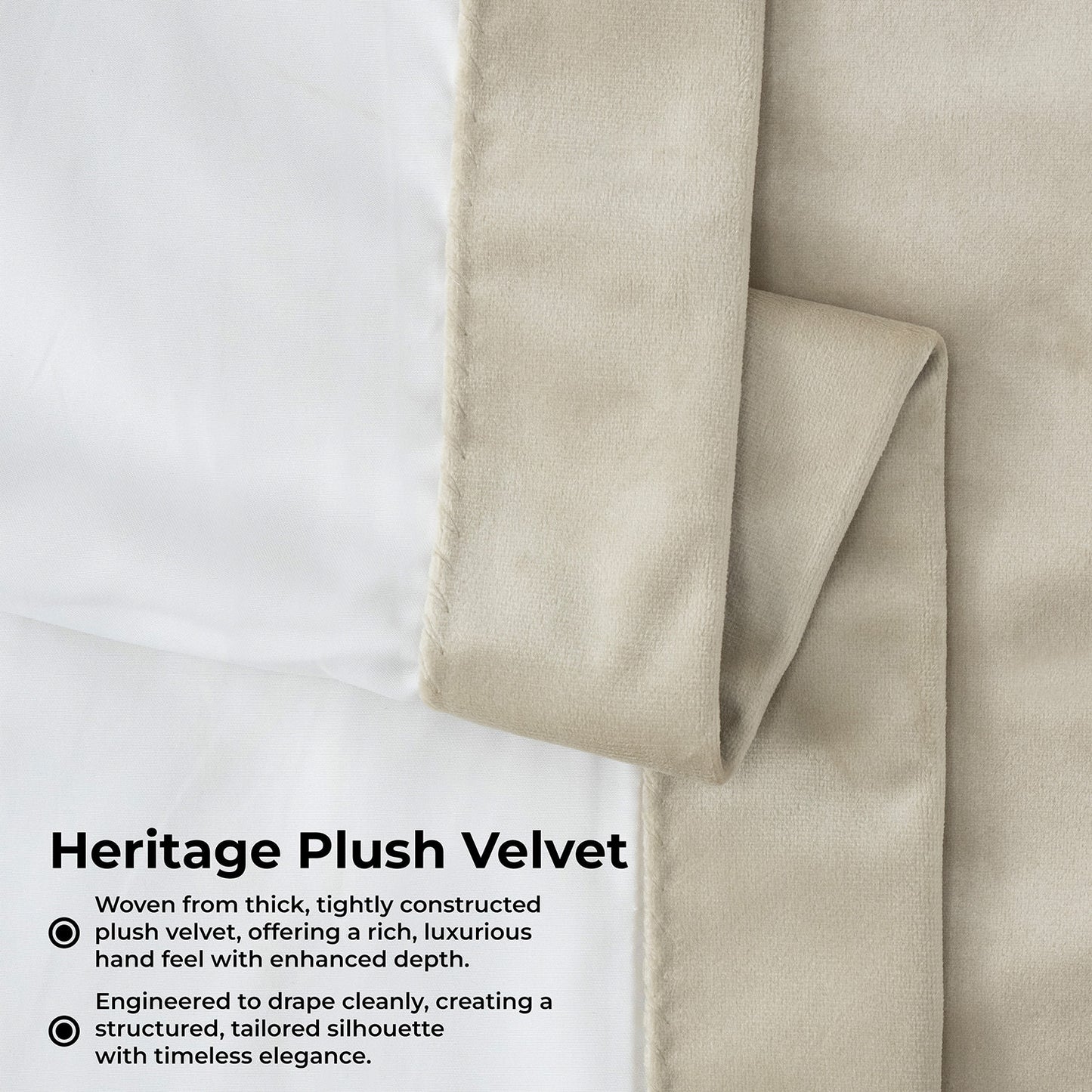 Macchiato Beige Heritage Plush Velvet Room Darkening Curtain