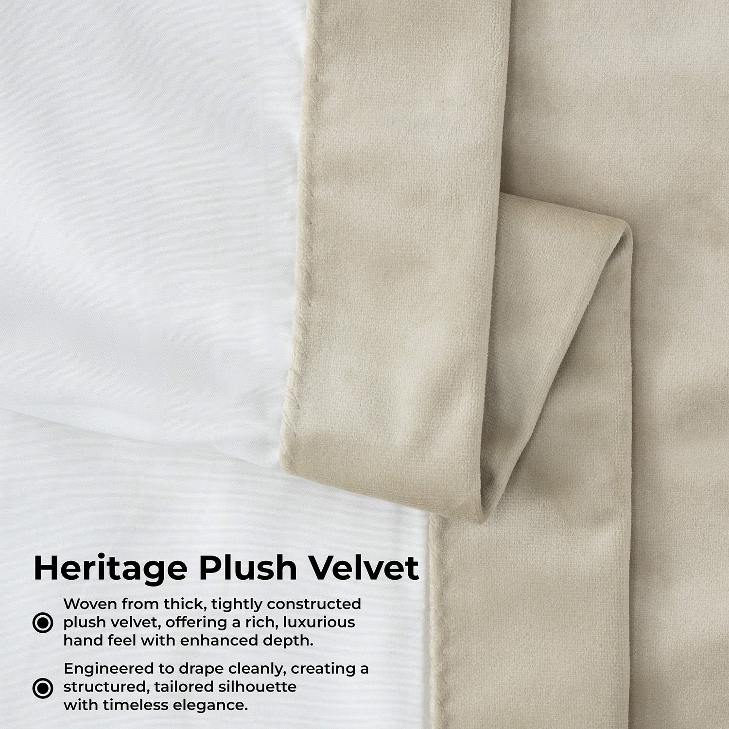Macchiato Beige Heritage Plush Velvet Room Darkening Curtain