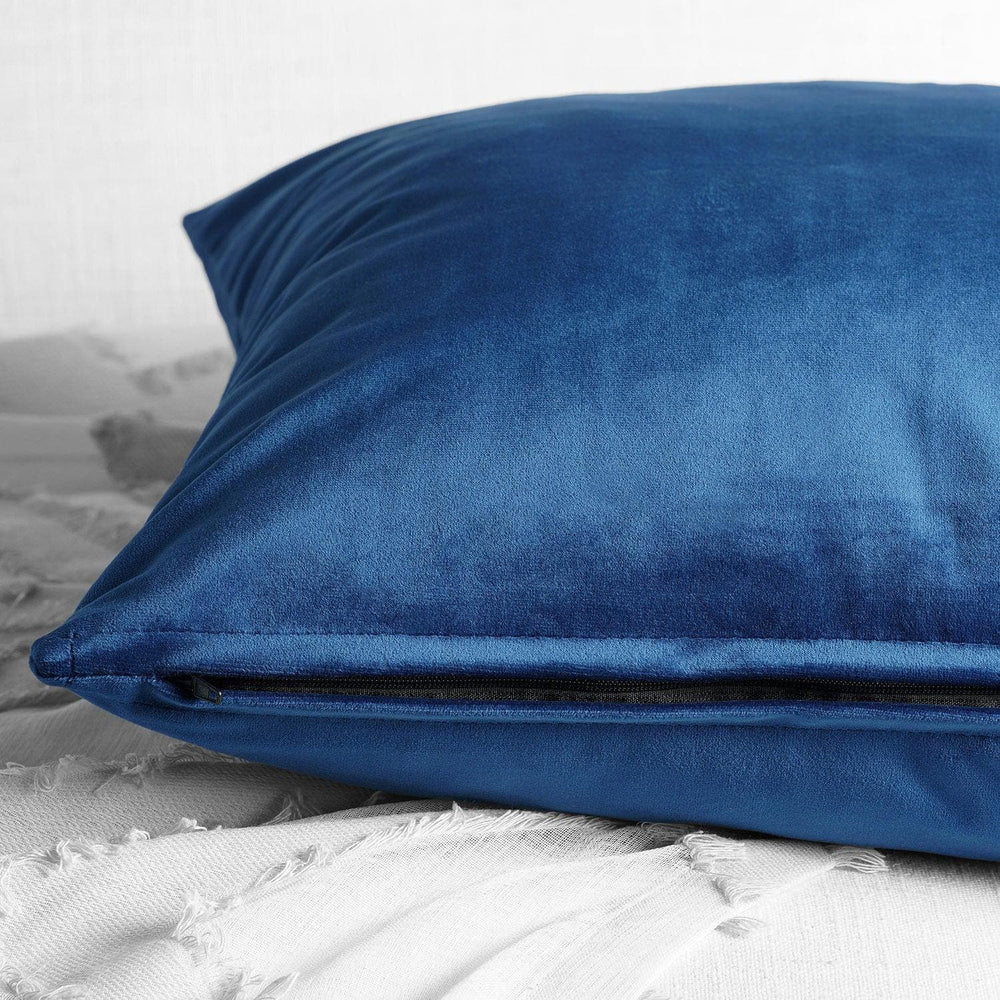 Pisces Blue Heritage Plush Velvet Cushion Covers - Pair - HalfPriceDrapes.com