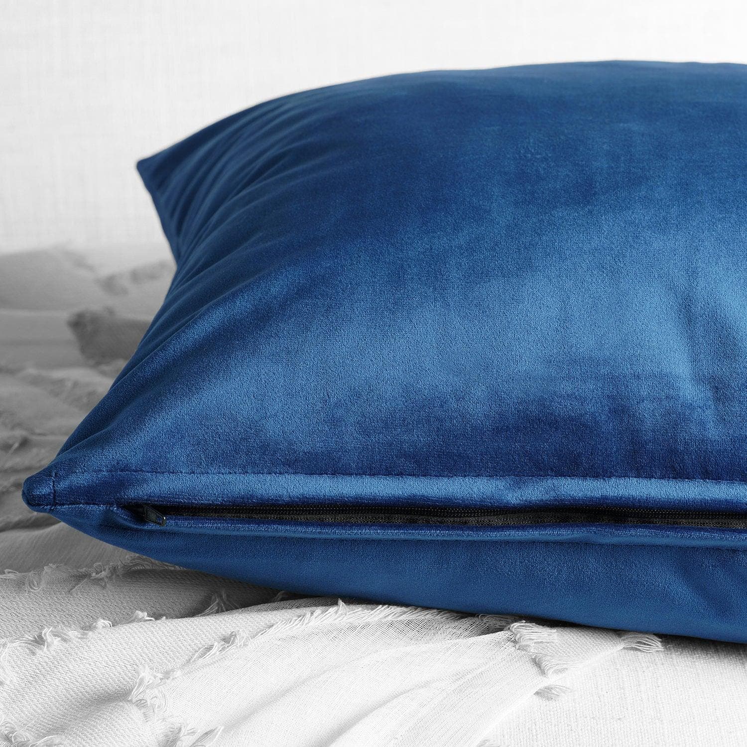 Pisces Blue Heritage Plush Velvet Cushion Covers - Pair - HalfPriceDrapes.com