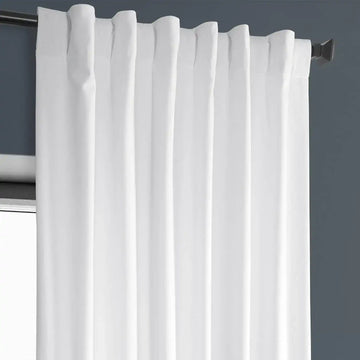 White Heritage Plush Velvet Curtain - HalfPriceDrapes.com