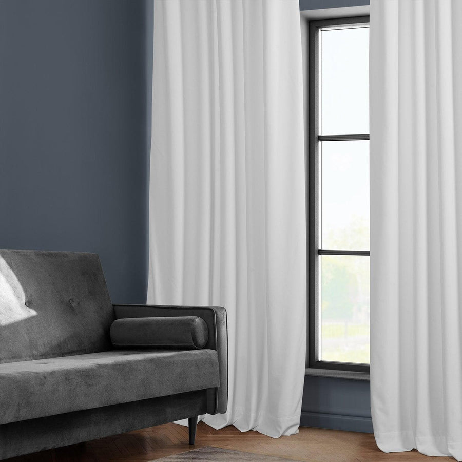 White Heritage Plush Velvet Custom Curtain - HalfPriceDrapes.com