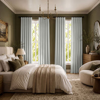 White Heritage Plush Velvet Room Darkening Curtain