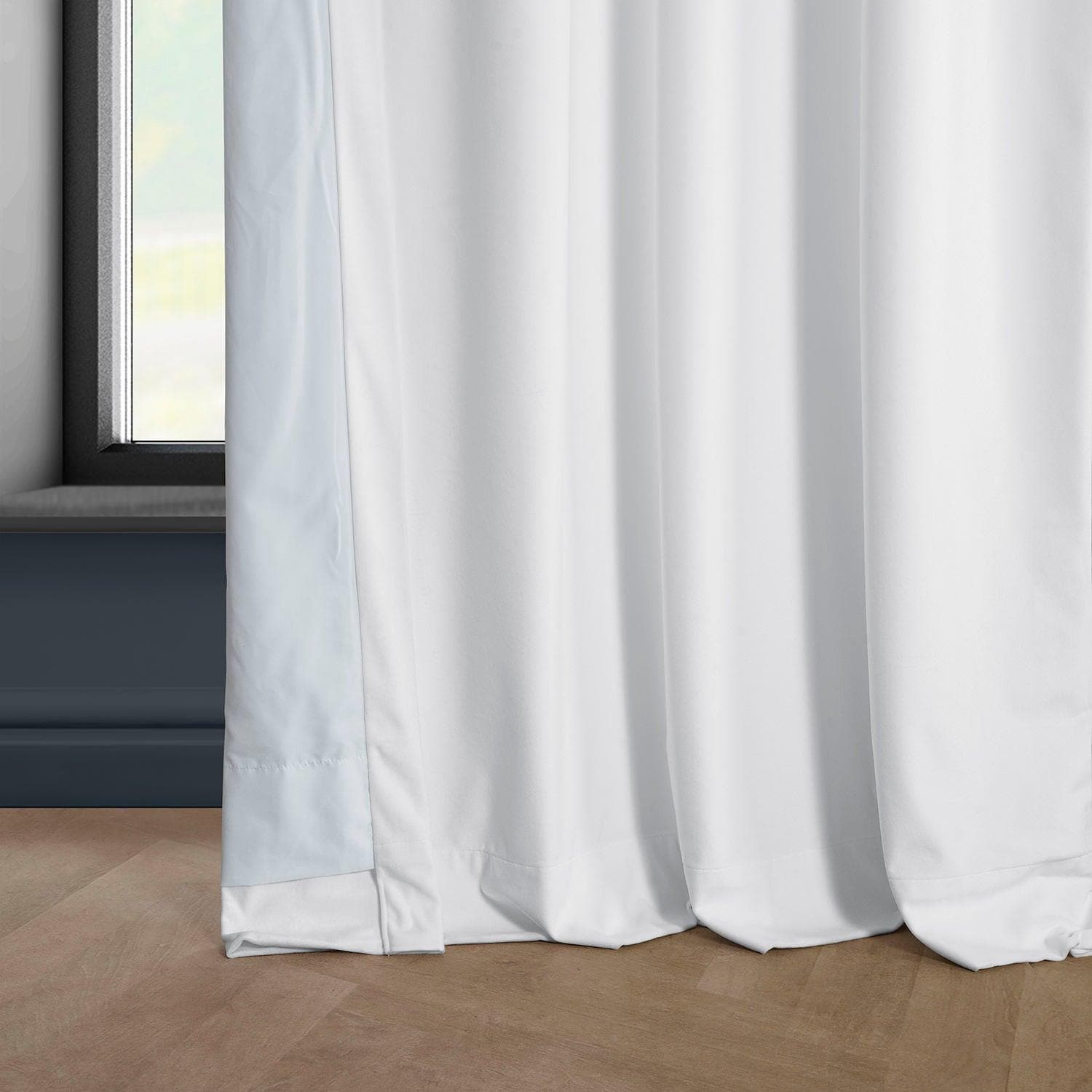 White Heritage Plush Velvet Curtain - HalfPriceDrapes.com