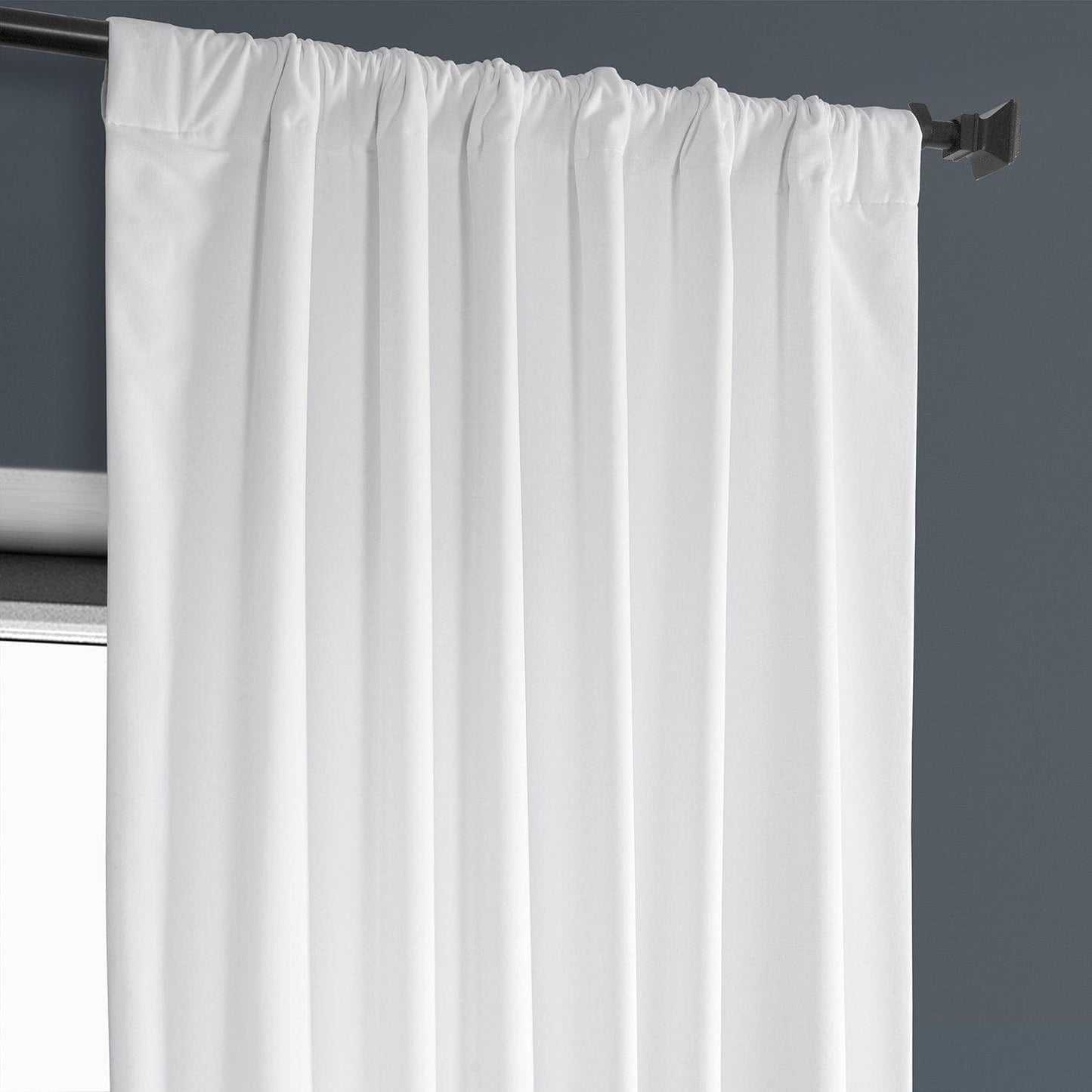 White Heritage Plush Velvet Curtain - HalfPriceDrapes.com