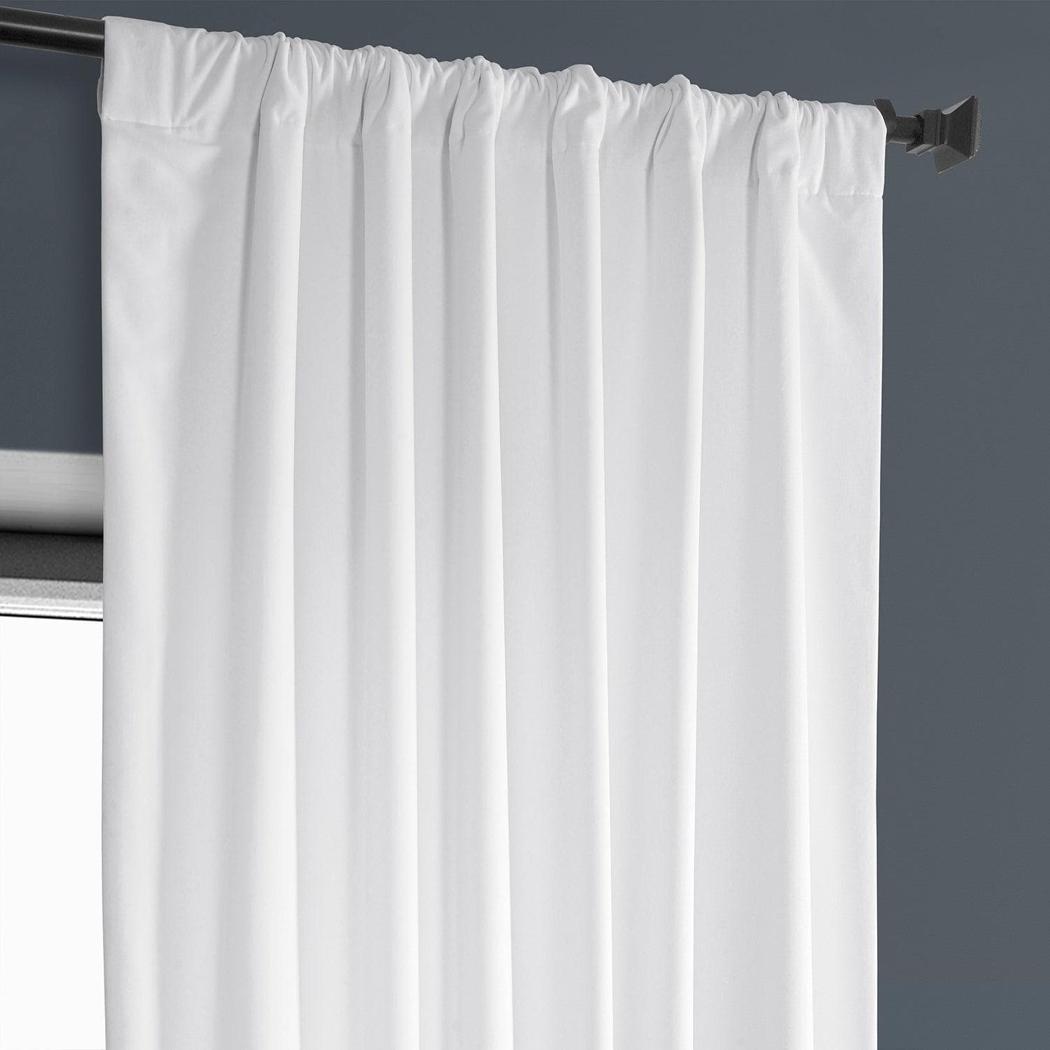 White Heritage Plush Velvet Curtain - HalfPriceDrapes.com