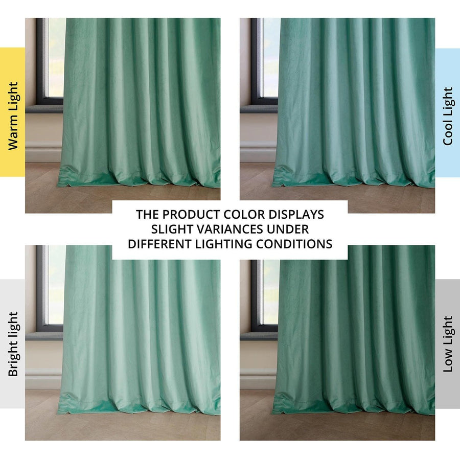 Light Teal Green Heritage Plush Velvet Curtain - HalfPriceDrapes.com