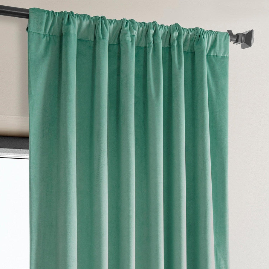 Light Teal Green Heritage Plush Velvet Curtain - HalfPriceDrapes.com
