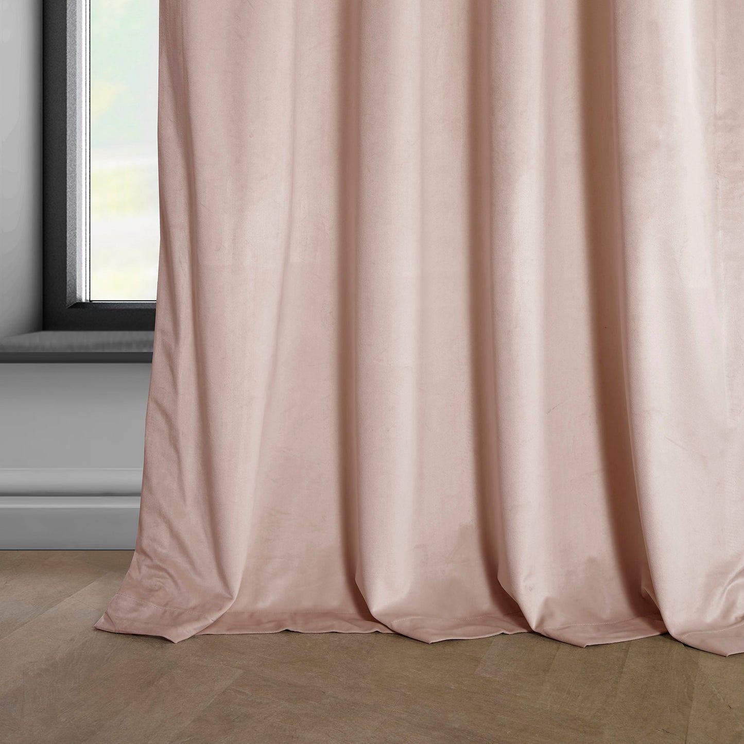 Light Pink Heritage Plush Velvet Custom Curtain