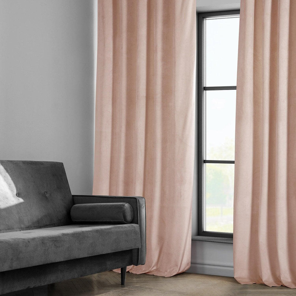 Light Pink Heritage Plush Velvet Custom Curtain - HalfPriceDrapes.com