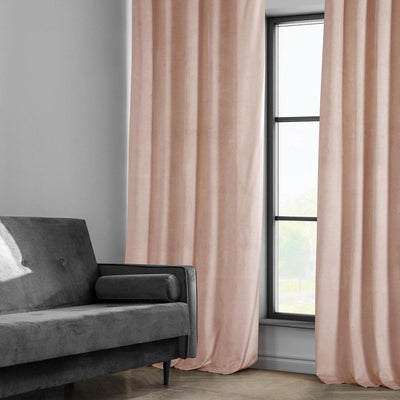 Light Pink Heritage Plush Velvet Custom Curtain