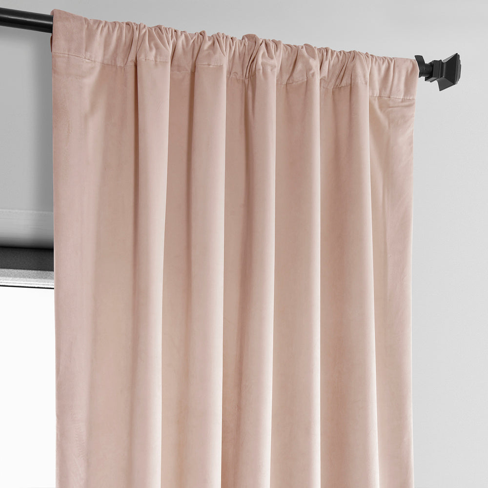 Light Pink Heritage Plush Velvet Custom Curtain