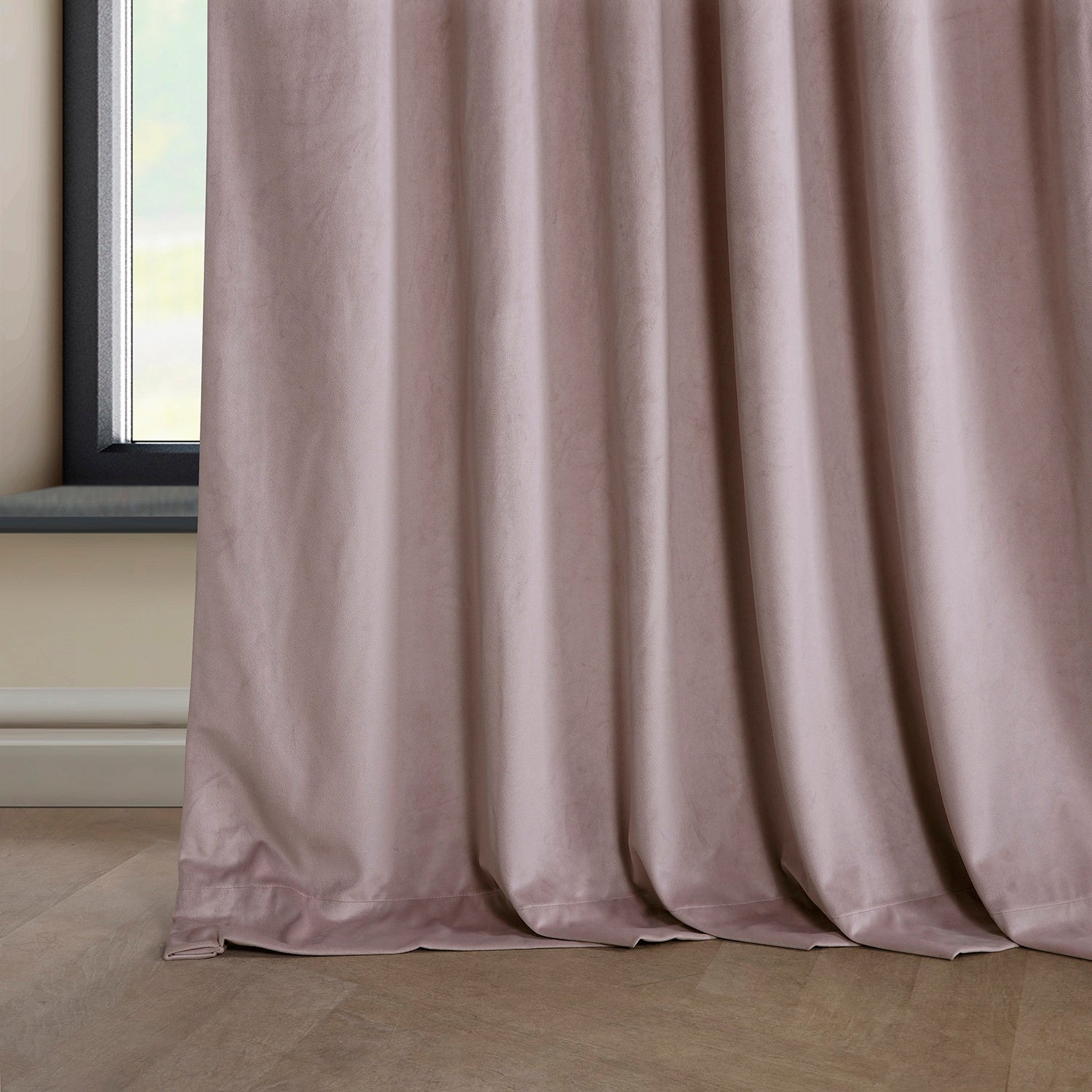 Mauve Heritage Plush Velvet Custom Curtain