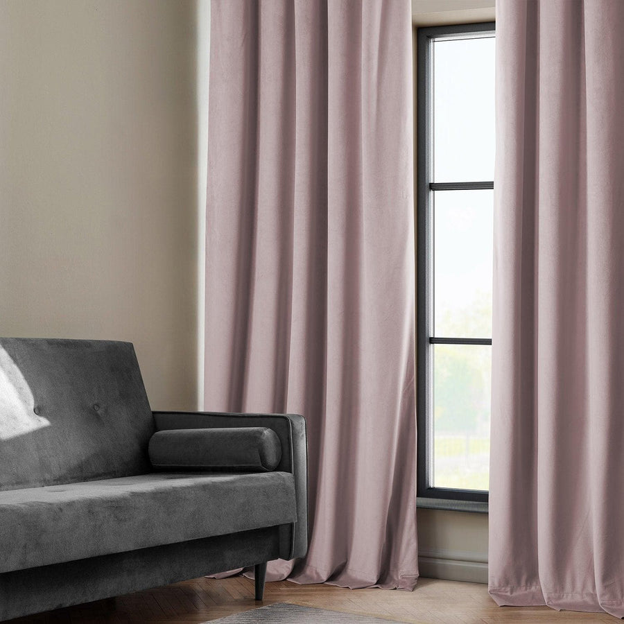 Mauve Heritage Plush Velvet Custom Curtain - HalfPriceDrapes.com